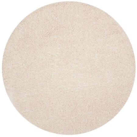 Safavieh 6 ft. 7 in. x 6 ft. 7 in. SGA-Athens Shag Round Machine Made Rug White SGAS119B-7R